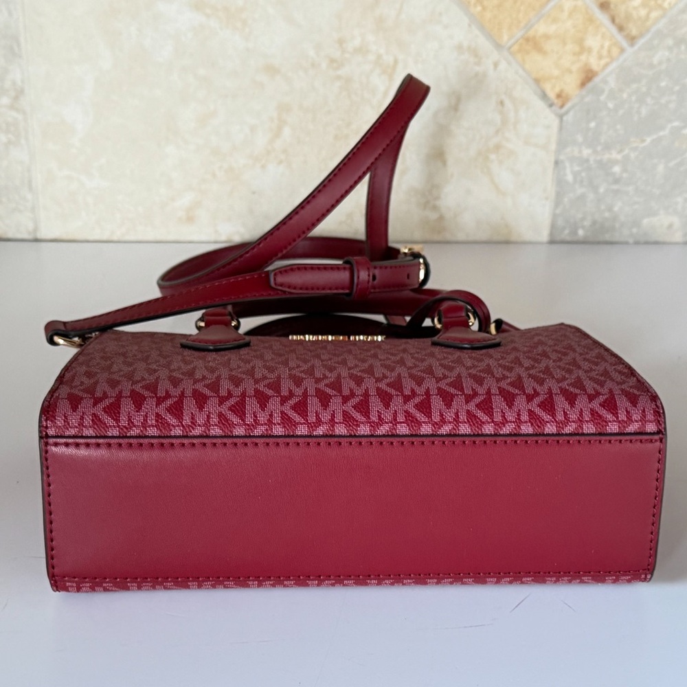 Michael Kors Sheila SM Satchel Shoulder Crossbody Bag MK Cherry Multi - Picture 7 of 15